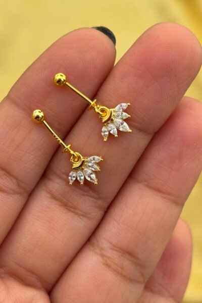 92.5 silver gold polish hanging, five petal ball screw Bugadi