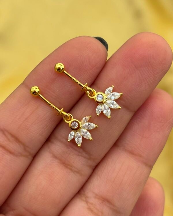 92.5 silver gold polish hanging five petal ball screw Bugadi