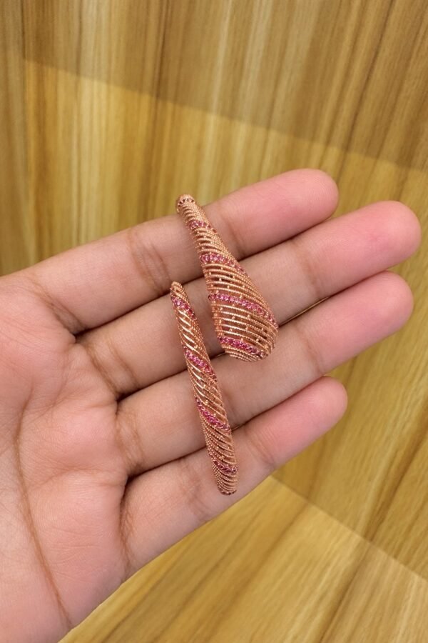92.5 silver rose gold plated flexible kada