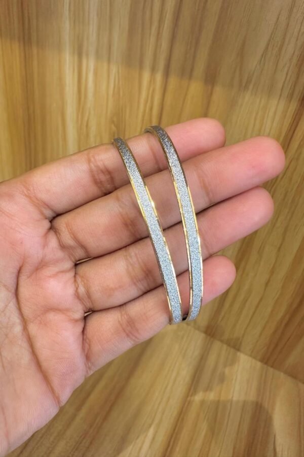 Two-tone silver bangles