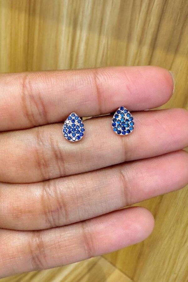 92.5 Silver blue stoned stud - South screw stud