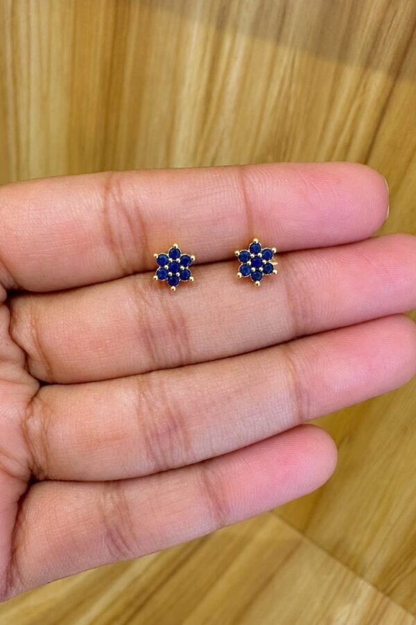 92.5 silver Gold plated blue stoned helix stud- South screw