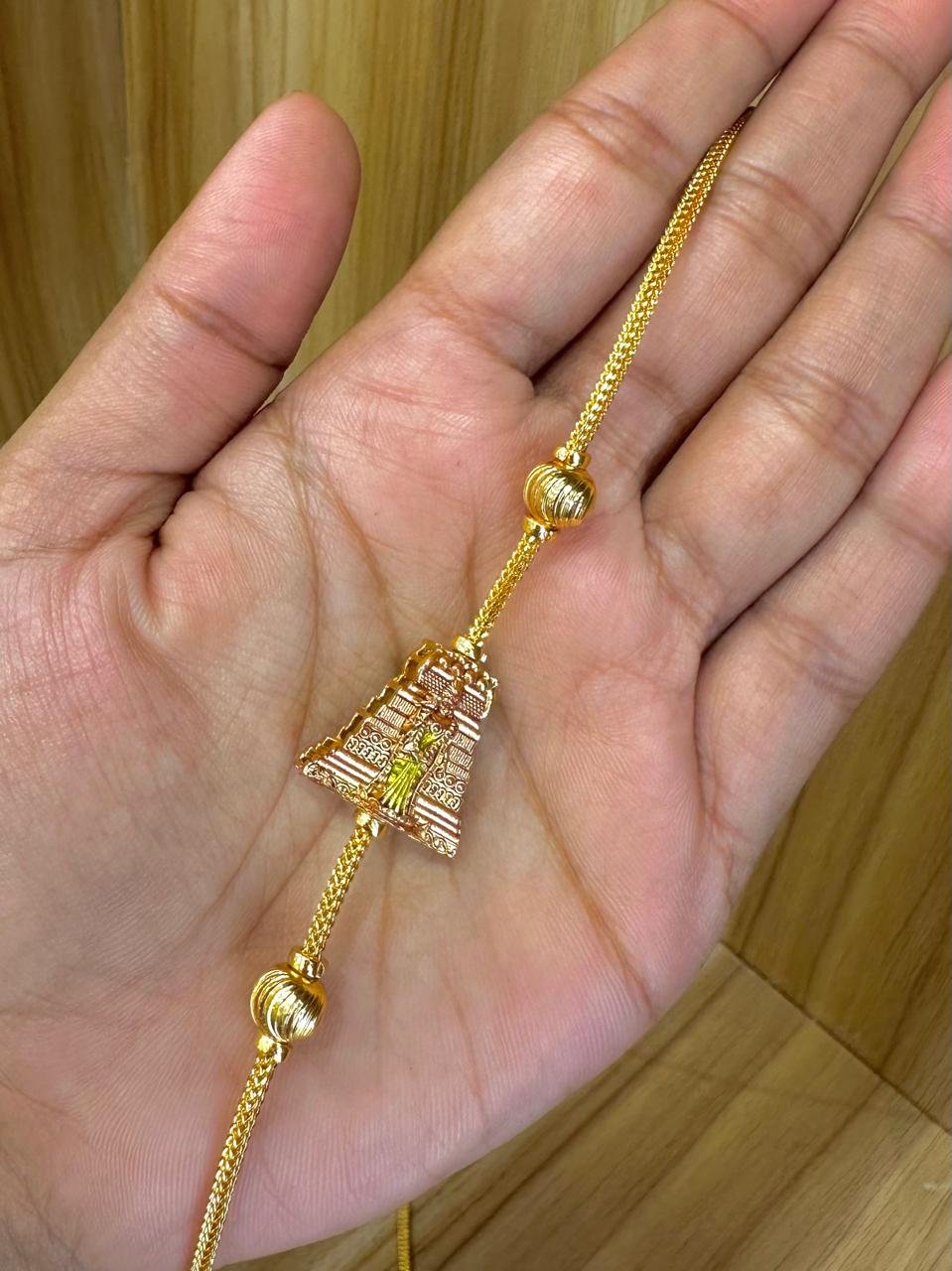 92.5 silver gold plated double side mugappu chain - Image 2