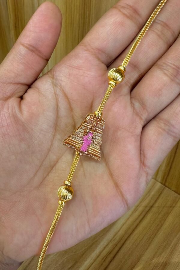 92.5 silver gold plated double side mugappu chain
