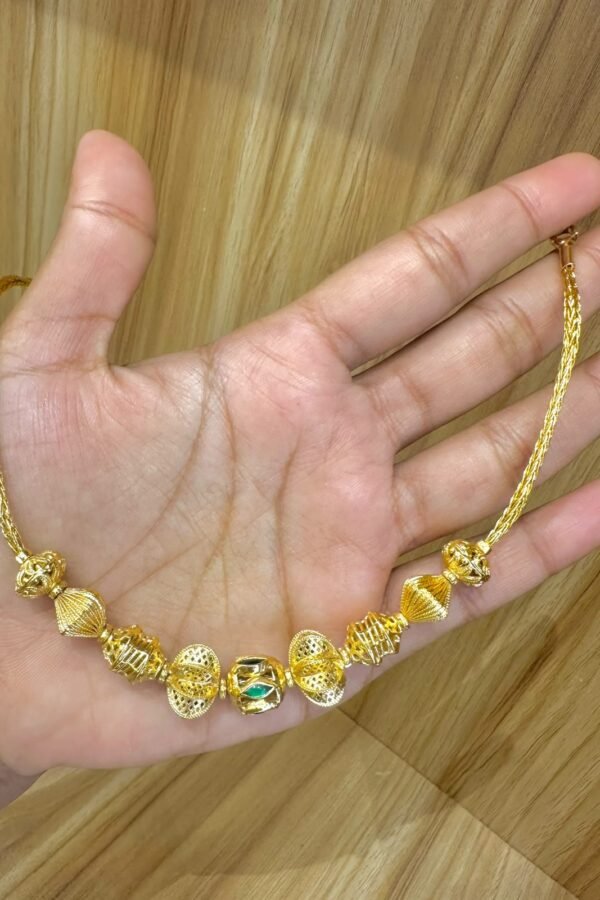 92.5 silver gold plated balls necklace