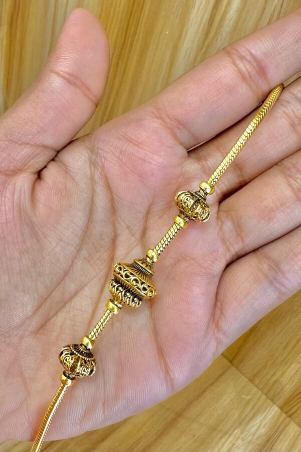 92.5 silver gold plated antique balls mugappu chain