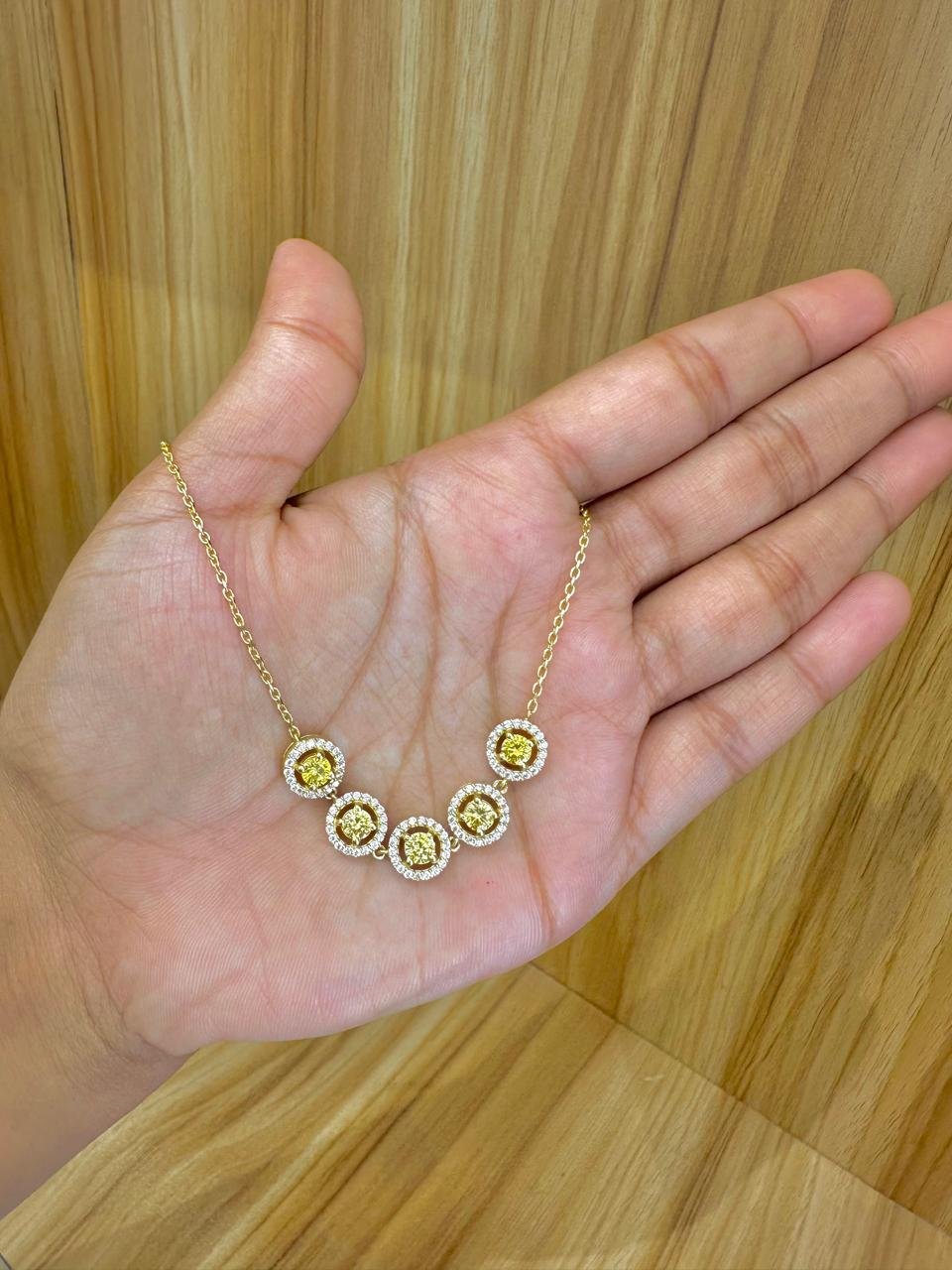 92.5 silver gold plated pastel yellow stoned chain