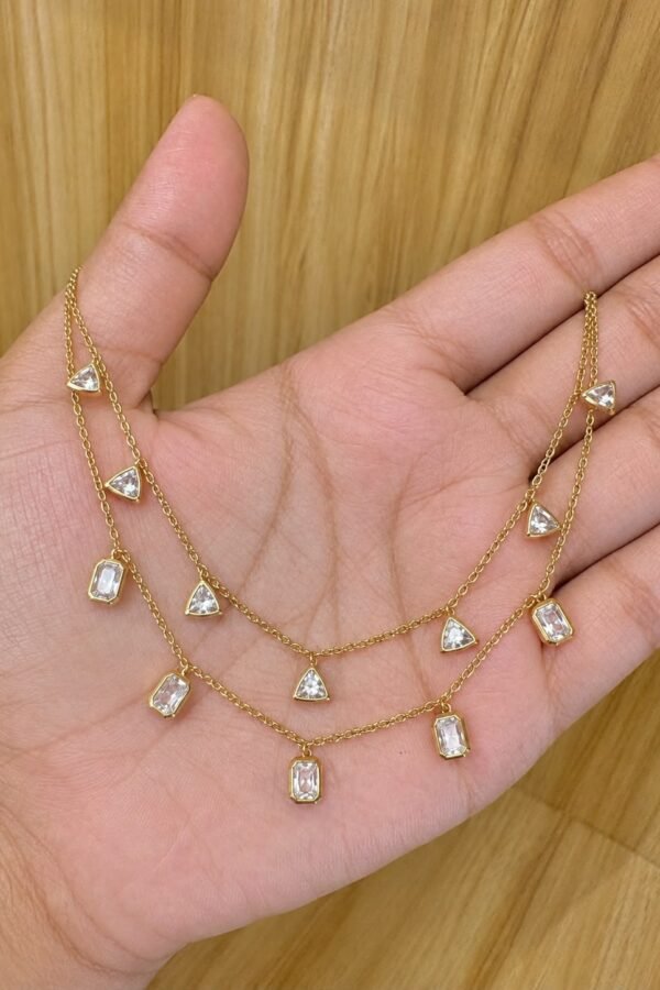 92.5 silver gold plated two-layer charm chain