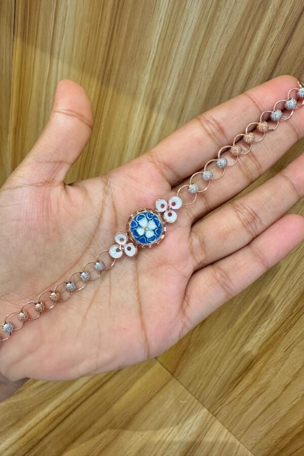 92.5 silver two tone trending adjustable bracelet