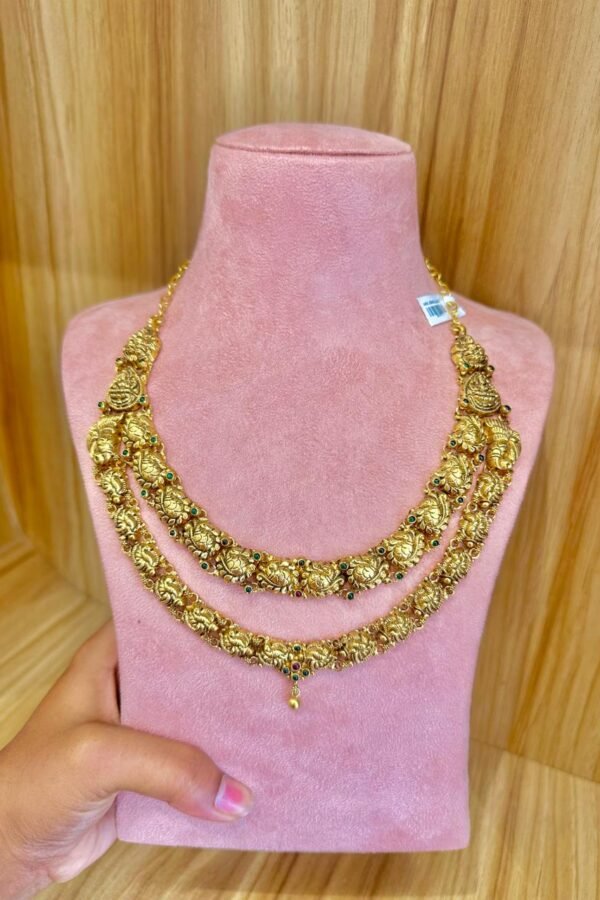 92.5 silver gold plated -double layer antique necklace