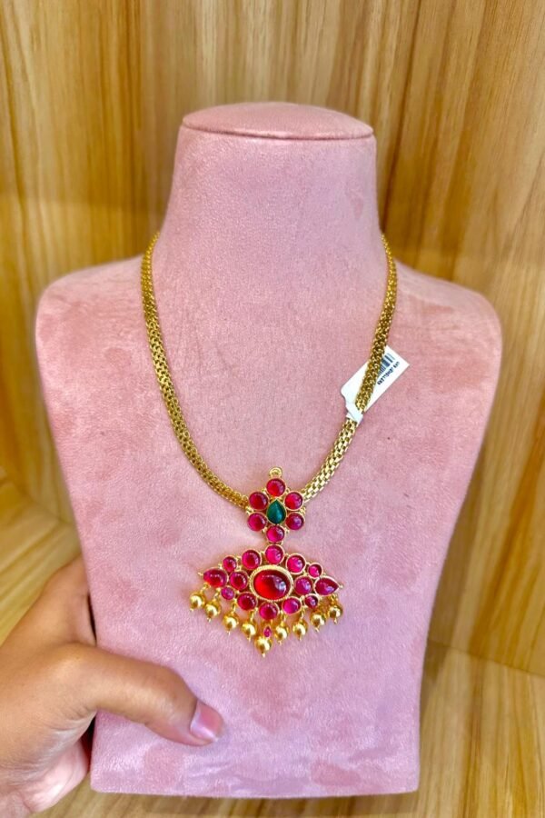 92.5 silver gold plated Ruby traditional attigai