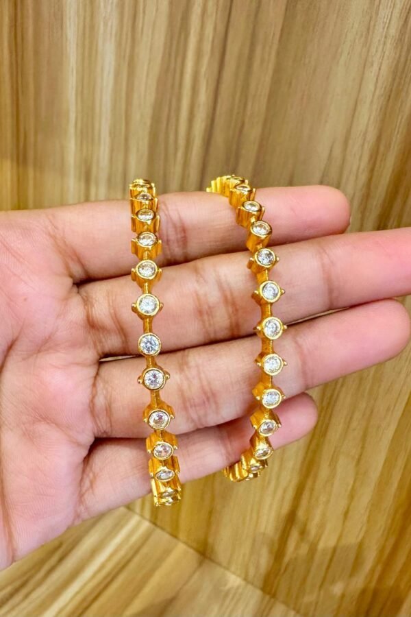92.5 silver gold plated diamond inspired close setting bangles