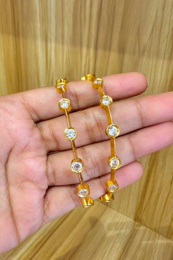 92.5 silver gold plated Diamond look bangles