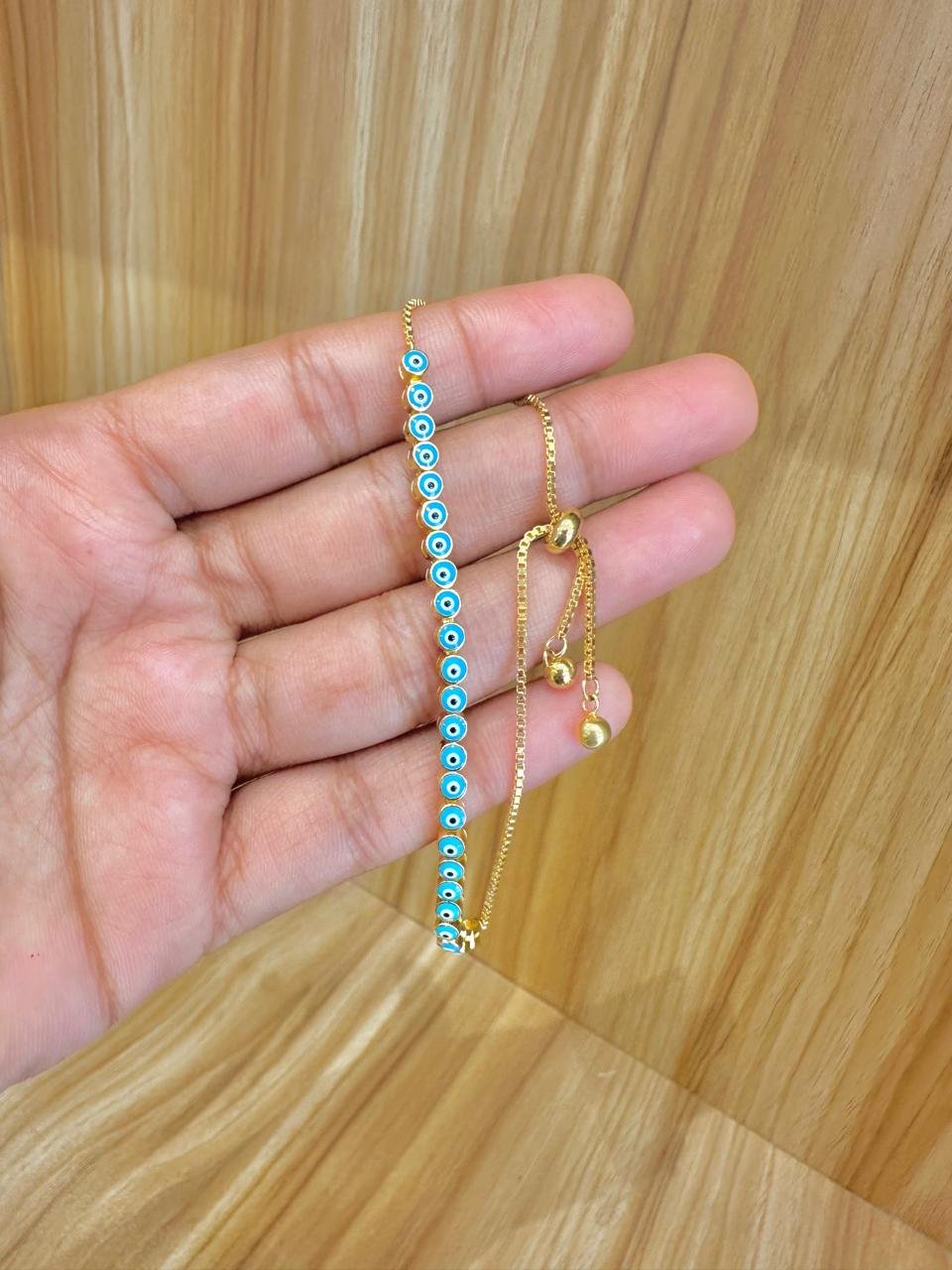 92.5 silver evil eye adjustable bracelet - Image 2