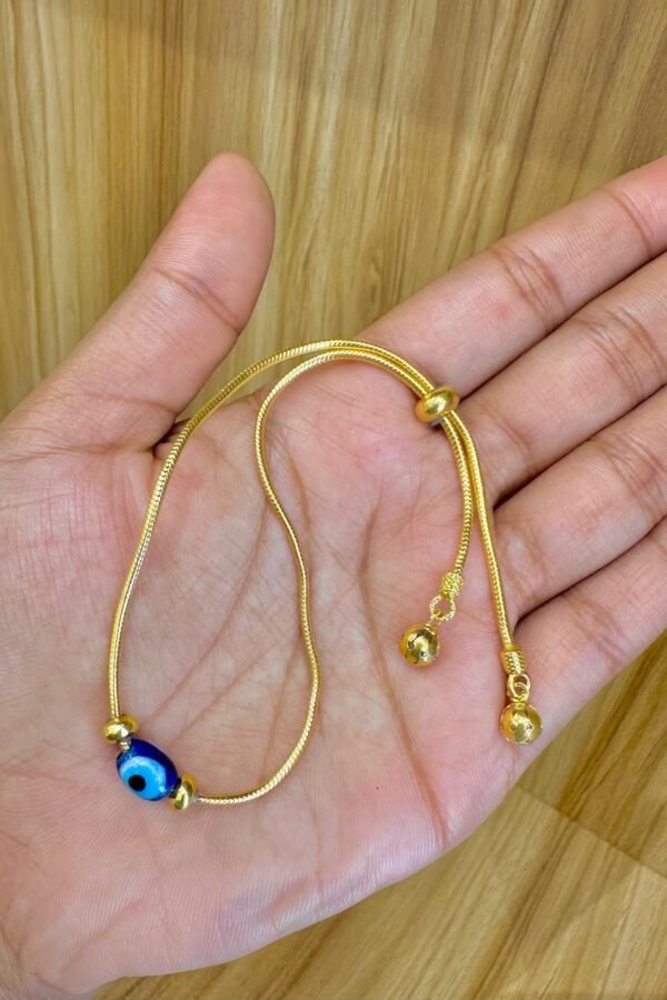 92.5 silver gold plated evil eye adjustable bracelet