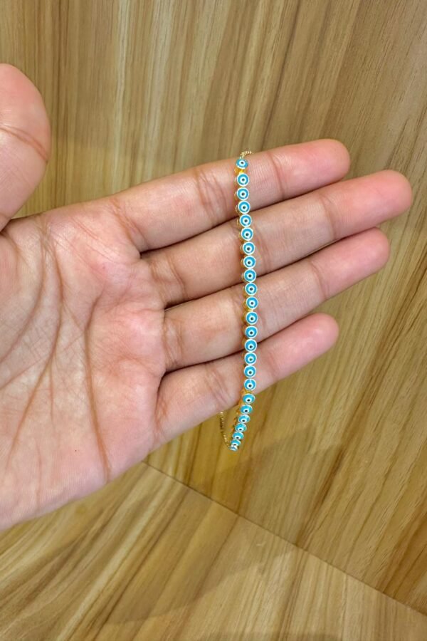 92.5 silver evil eye adjustable bracelet