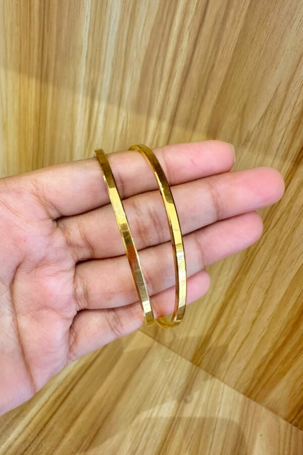 silver gold plated flat plain bangles