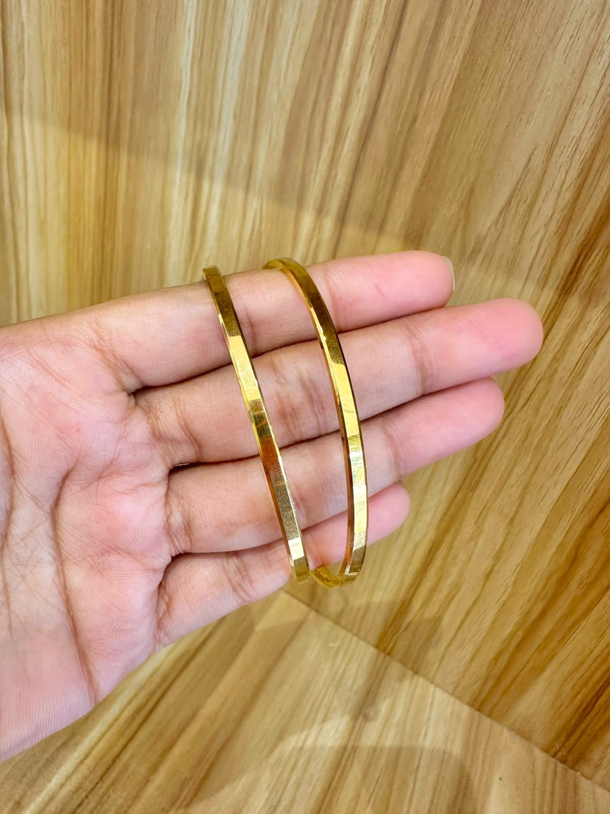 silver gold plated flat plain bangles
