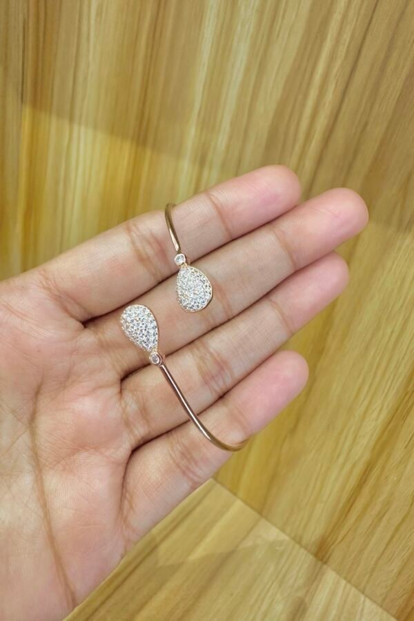 92.5 Silver Rose Gold Polish flexible Kada