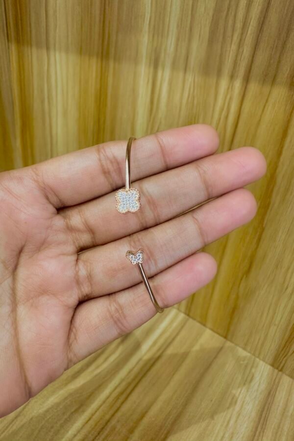 92.5 Silver Rose Gold Polish flexible Kada