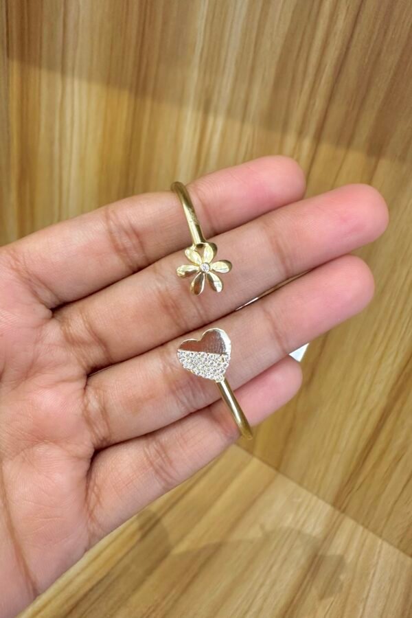 92.5 Silver Gold Polish flexible Kada