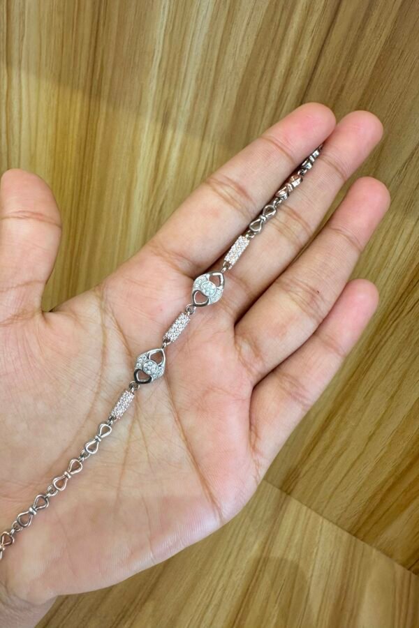 92.5 silver two-tone adjustable bracelet