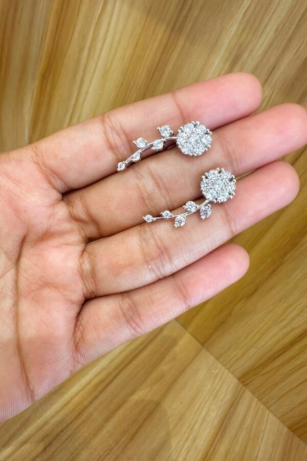 92.5 silver floral ear cuff
