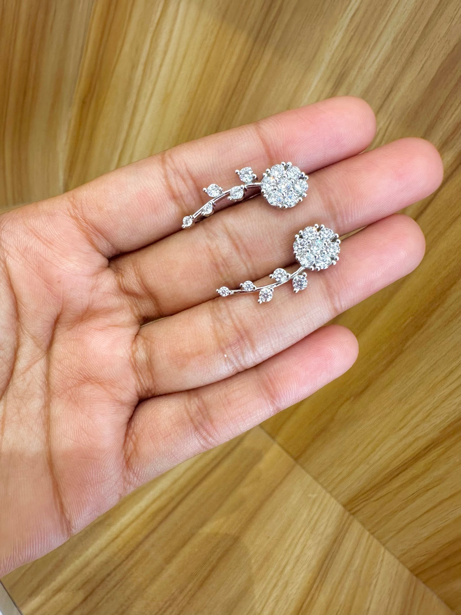 92.5 silver floral ear cuff