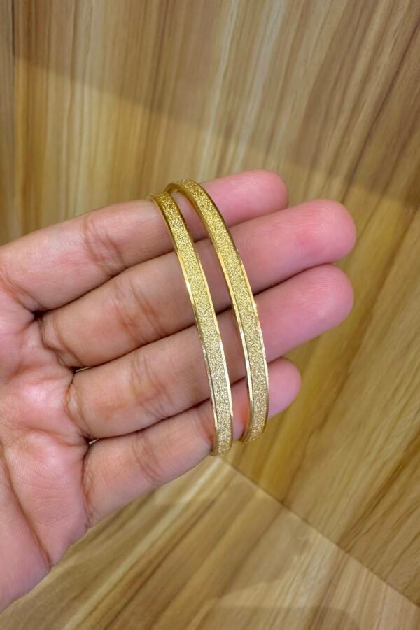 Golden mate finish silver bangles