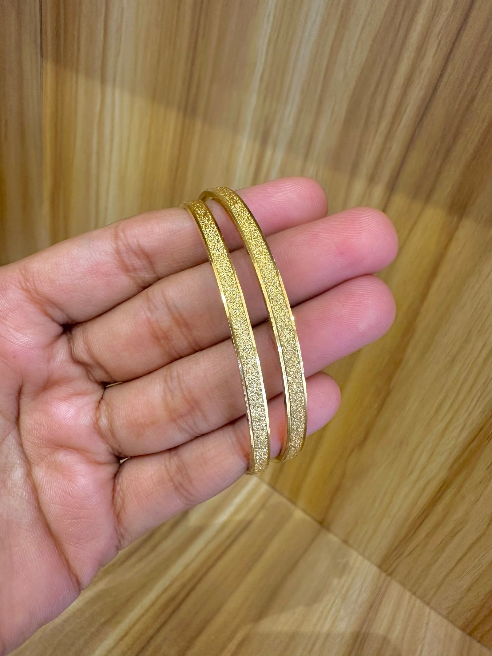 Golden mate finish silver bangles