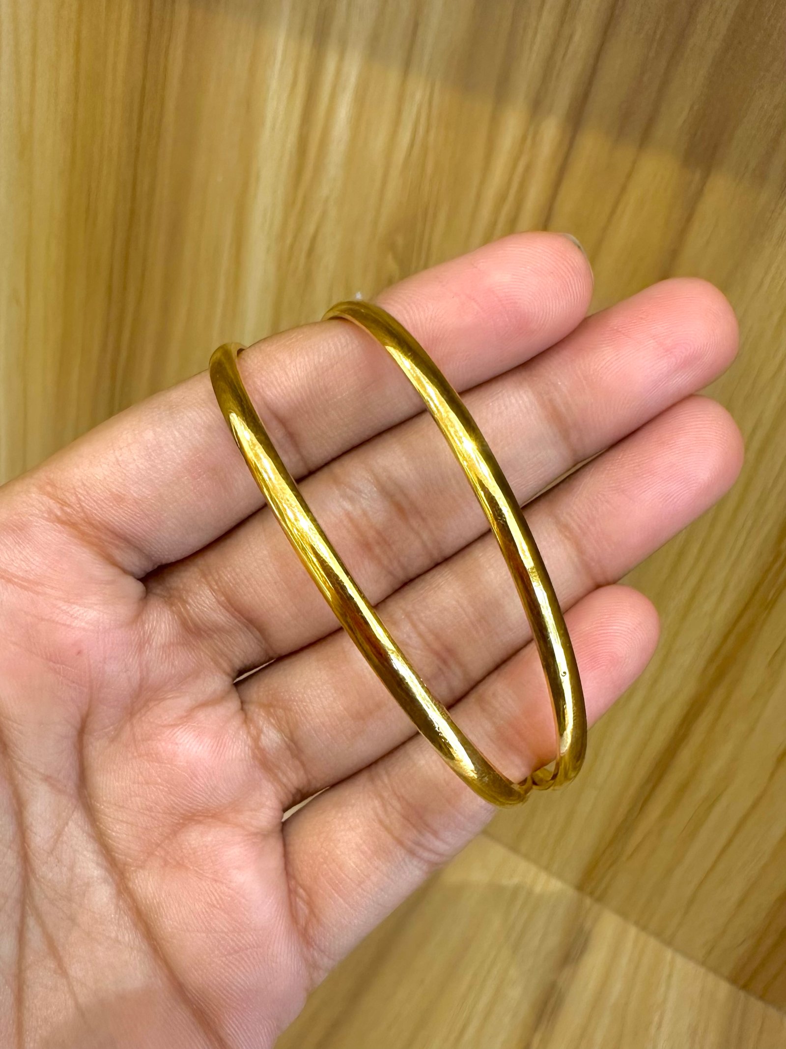 Plain gold plated silver bangles