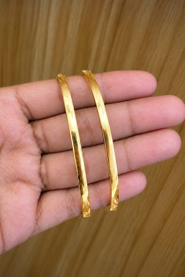 Silver gold plated plain bangles
