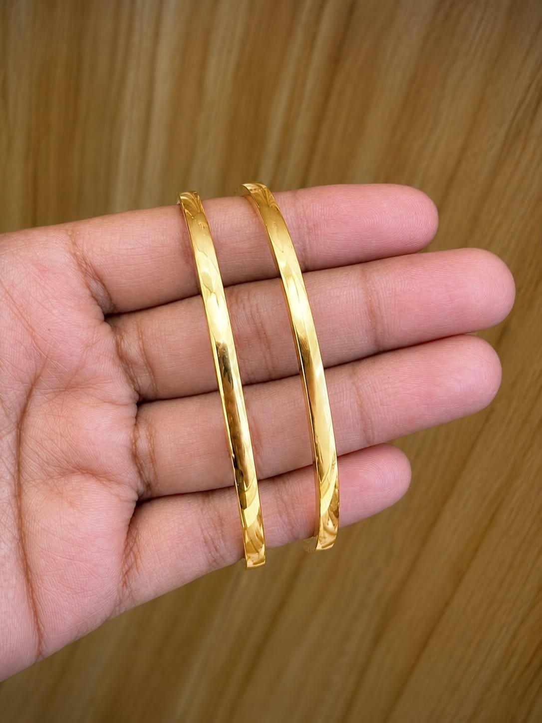 Silver gold plated plain bangles
