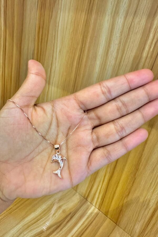 92.5 silver rose gold dolphin chain