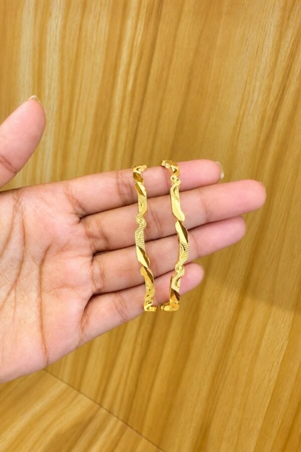 Silver Gold Plated wavy bangles