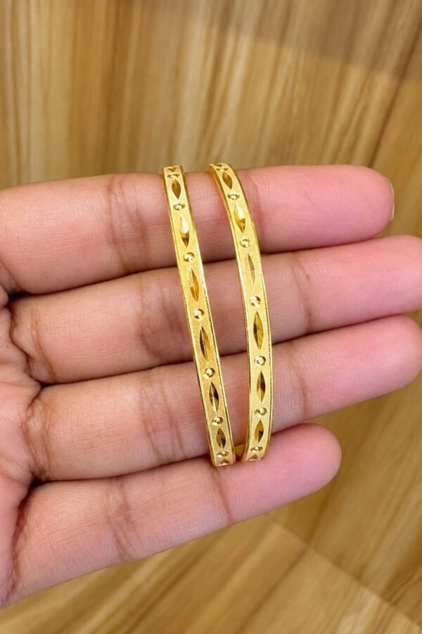 Silver gold plated engraved bangles