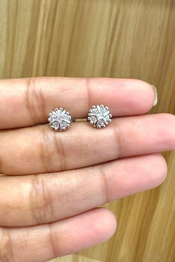 92.5 silver floral cluster studs - South screw