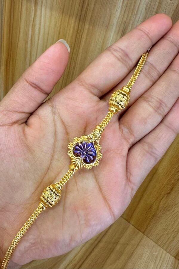 92.5 Silver Gold plated floral enamel Mugappu chain