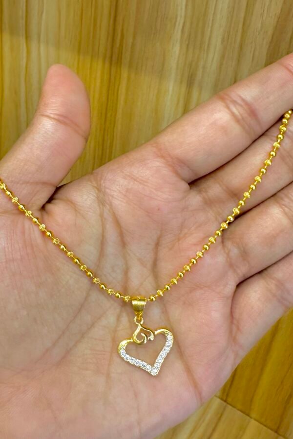 92.5 silver gold plated heart pendant chain